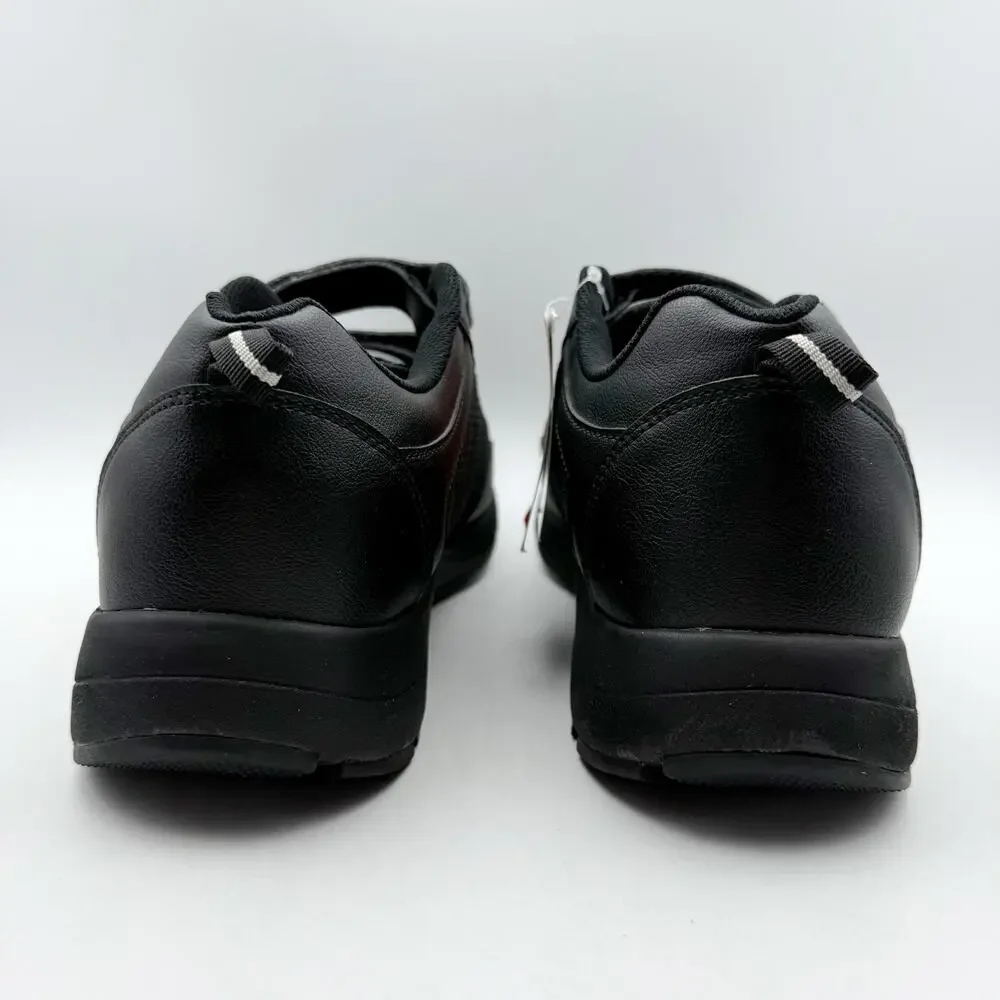 Drew Mens Contest Sneakers US 9.5 WIDE Black Fabric Hook and Loop SR NWOB